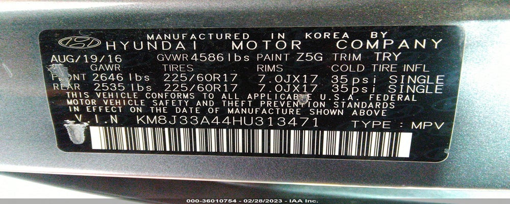 KM8J33A44HU313471 2017 HYUNDAI TUCSON photo no. 9