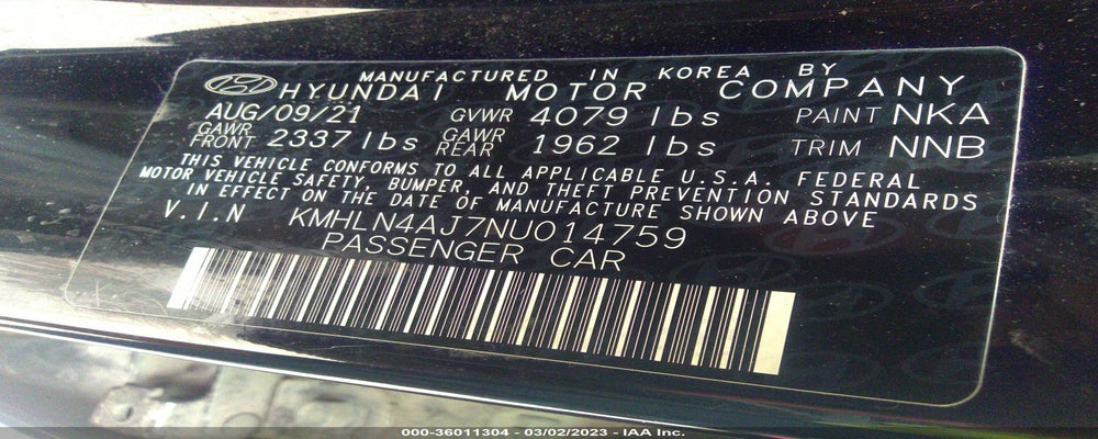KMHLN4AJ7NU014759 2022 HYUNDAI ELANTRA photo no. 9