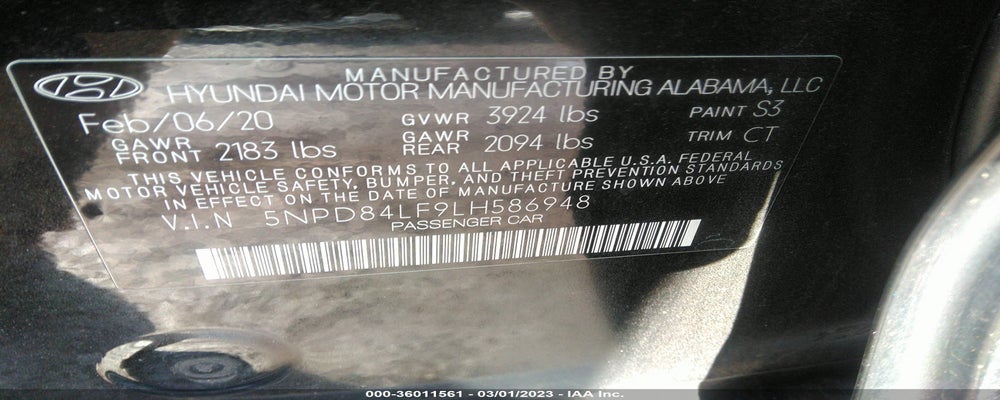 5NPD84LF9LH586948 2020 HYUNDAI ELANTRA photo no. 9