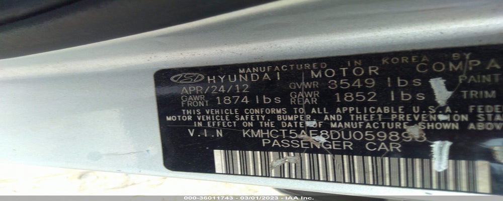 KMHCT5AE8DU059898 2013 HYUNDAI ACCENT photo no. 9