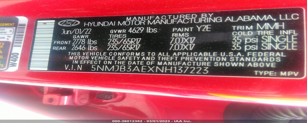 5NMJB3AEXNH137223 2022 HYUNDAI TUCSON photo no. 9