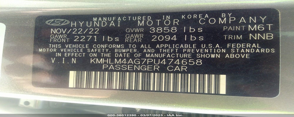 KMHLM4AG7PU474658 2023 HYUNDAI ELANTRA photo no. 9