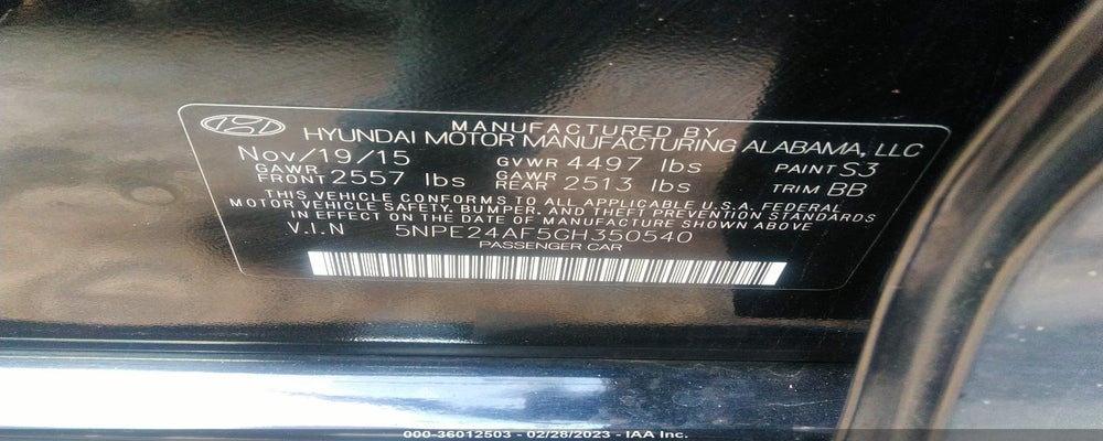 5NPE24AF5GH350540 2016 HYUNDAI SONATA photo no. 9