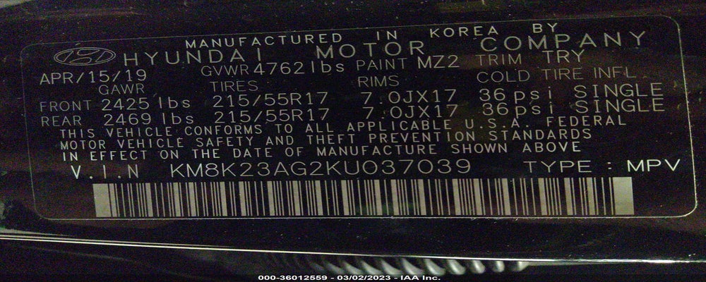 KM8K23AG2KU037039 2019 HYUNDAI KONA EV photo no. 9