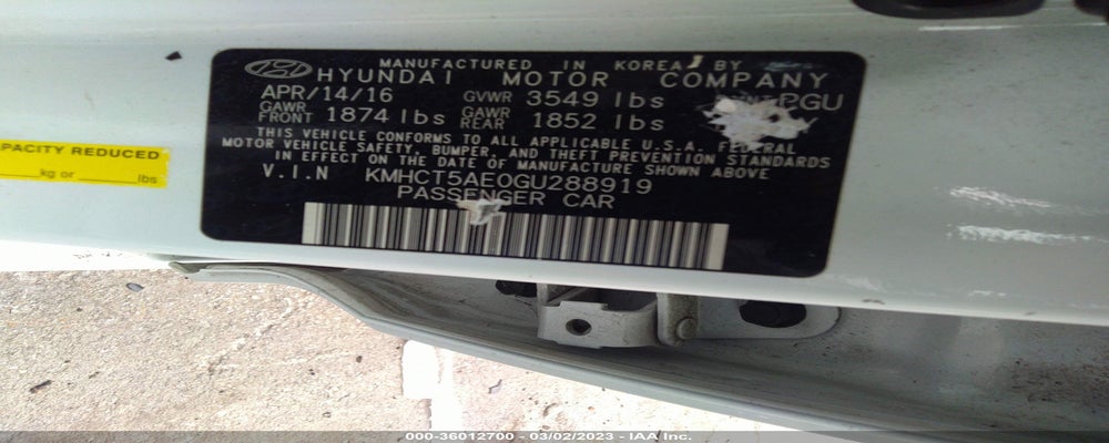 KMHCT5AE0GU288919 2016 HYUNDAI ACCENT photo no. 9