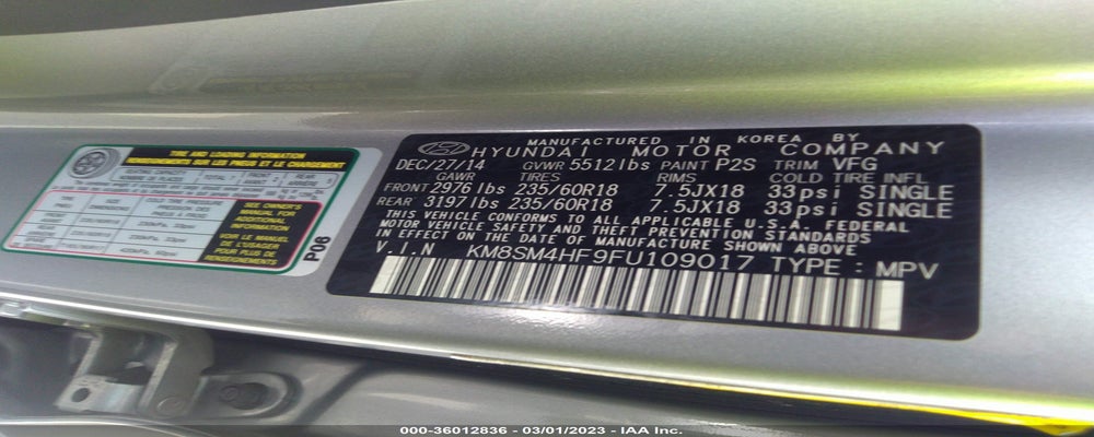 KM8SM4HF9FU109017 2015 HYUNDAI SANTA FE photo no. 9