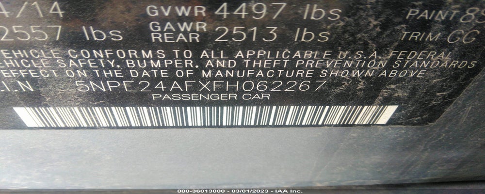 5NPE24AFXFH062267 2015 HYUNDAI SONATA photo no. 9