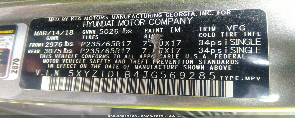 5XYZTDLB4JG569285 2018 HYUNDAI SANTA FE SPORT photo no. 9