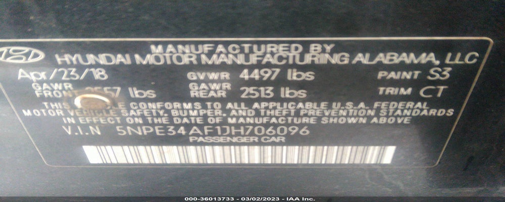 5NPE34AF1JH706096 2018 HYUNDAI SONATA photo no. 9