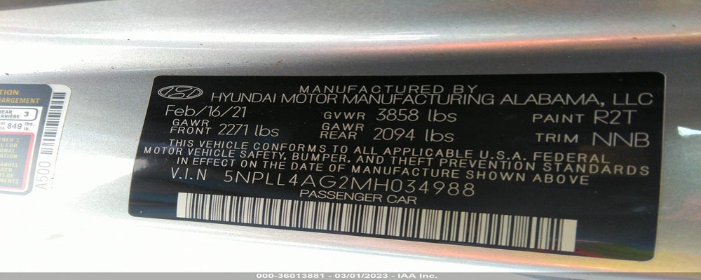 5NPLL4AG2MH034988 2021 HYUNDAI ELANTRA photo no. 9