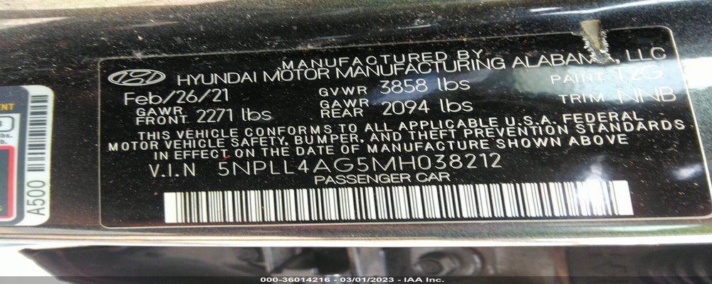 5NPLL4AG5MH038212 2021 HYUNDAI ELANTRA photo no. 9