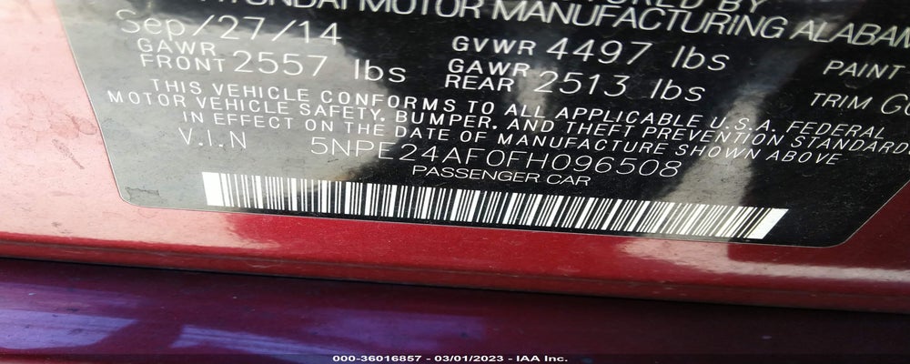 5NPE24AF0FH096508 2015 HYUNDAI SONATA photo no. 9