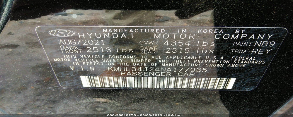 KMHL34J24NA177935 2022 HYUNDAI SONATA photo no. 9