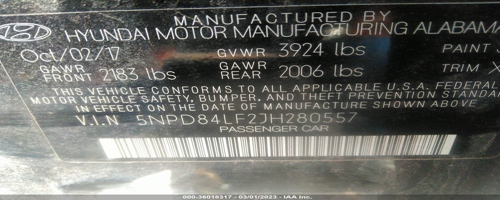 5NPD84LF2JH280557 2018 HYUNDAI ELANTRA photo no. 9