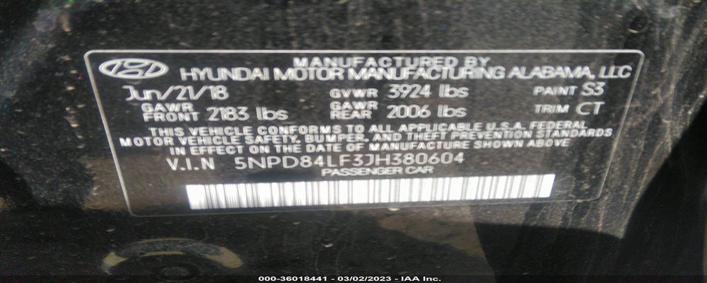 5NPD84LF3JH380604 2018 HYUNDAI ELANTRA photo no. 9