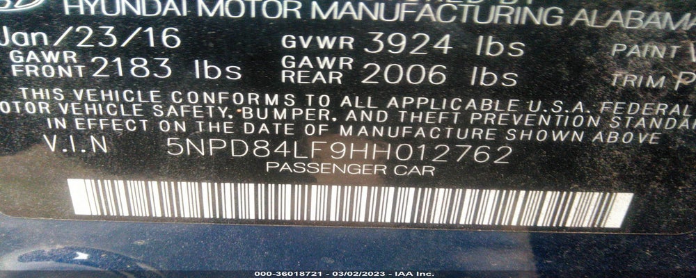 5NPD84LF9HH012762 2017 HYUNDAI ELANTRA photo no. 9