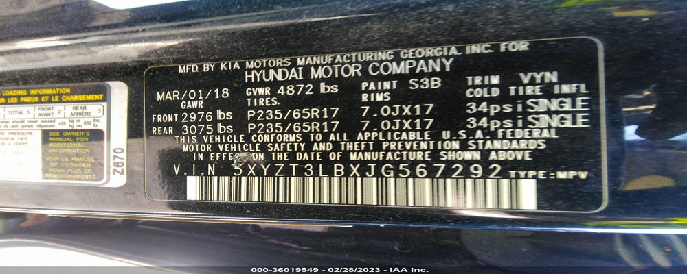 5XYZT3LBXJG567292 2018 HYUNDAI SANTA FE SPORT photo no. 9