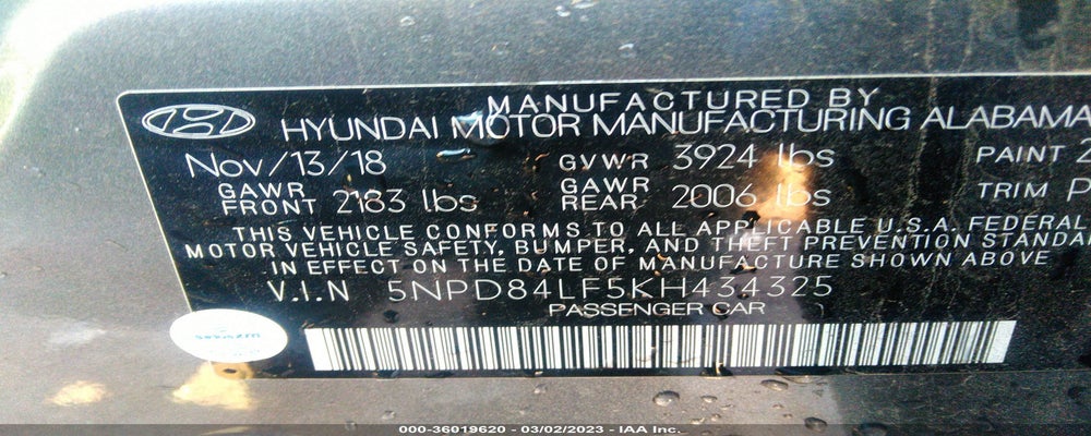 5NPD84LF5KH434325 2019 HYUNDAI ELANTRA photo no. 9