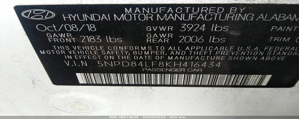 5NPD84LF8KH416434 2019 HYUNDAI ELANTRA photo no. 9