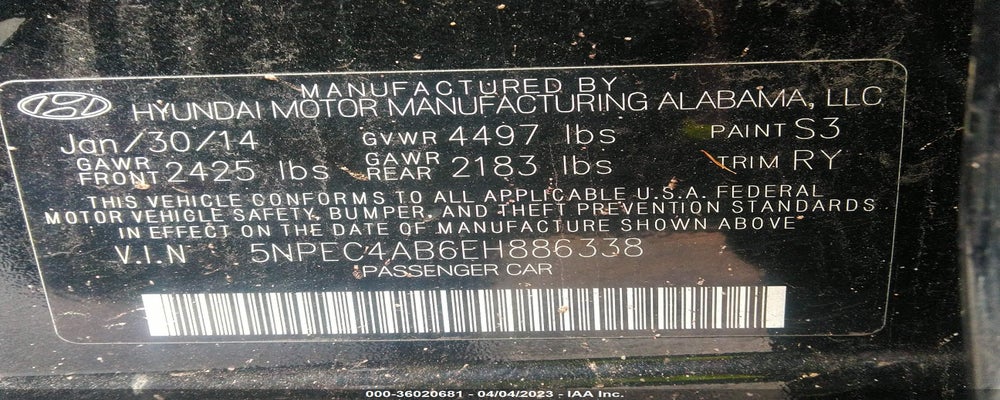 5NPEC4AB6EH886338 2014 HYUNDAI SONATA photo no. 9