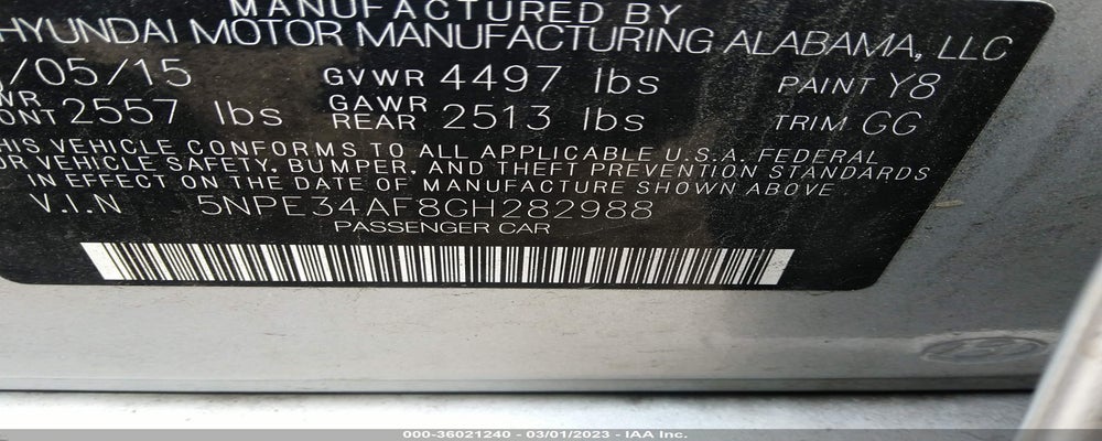 5NPE34AF8GH282988 2016 HYUNDAI SONATA photo no. 9