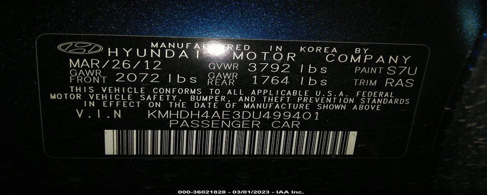 KMHDH4AE3DU499401 2013 HYUNDAI ELANTRA photo no. 9