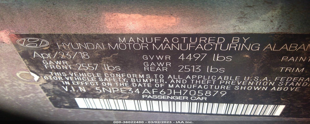 5NPE34AF6JH705879 2018 HYUNDAI SONATA photo no. 9