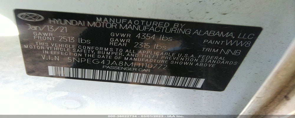 5NPEG4JA8MH110772 2021 HYUNDAI SONATA photo no. 9