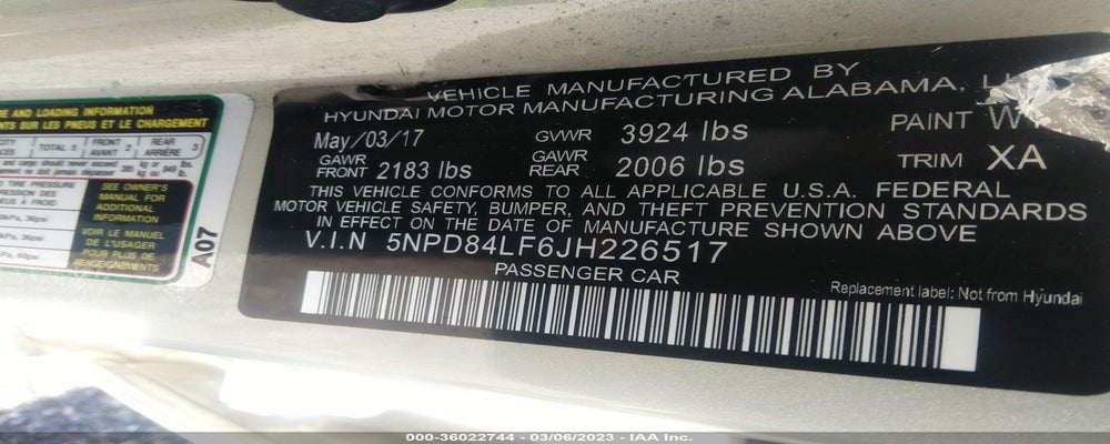 5NPD84LF6JH226517 2018 HYUNDAI ELANTRA photo no. 9