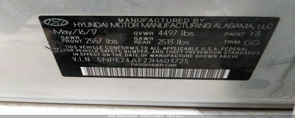 5NPE24AF2JH603725 2018 HYUNDAI SONATA photo no. 9