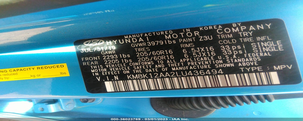 KM8K12AA2LU436494 2020 HYUNDAI KONA photo no. 9