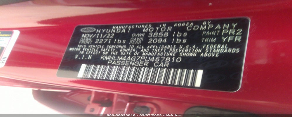 KMHLM4AG7PU467810 2023 HYUNDAI ELANTRA photo no. 9