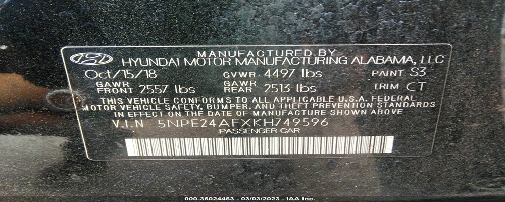 5NPE24AFXKH749596 2019 HYUNDAI SONATA photo no. 9