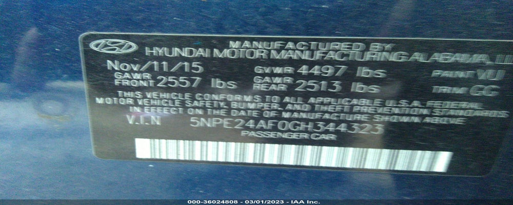 5NPE24AF0GH344323 2016 HYUNDAI SONATA photo no. 9