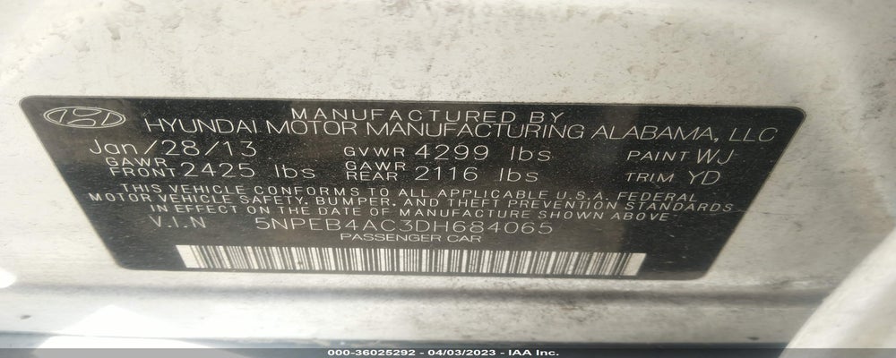 5NPEB4AC3DH684065 2013 HYUNDAI SONATA photo no. 9