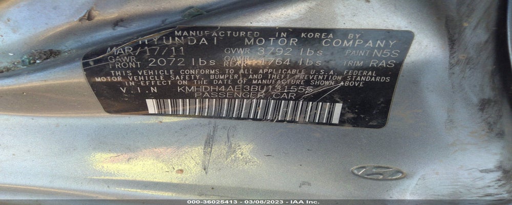 KMHDH4AE3BU131555 2011 HYUNDAI ELANTRA photo no. 9
