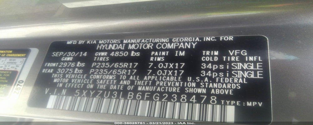 5XYZU3LB6FG238478 2015 HYUNDAI SANTA FE SPORT photo no. 9