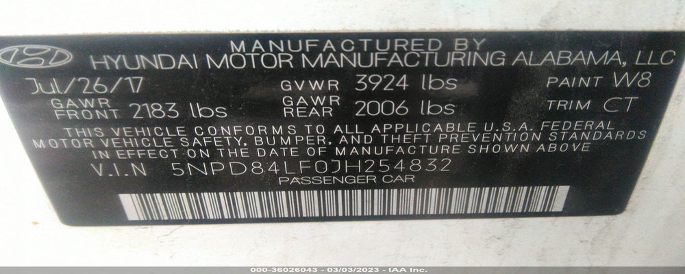 5NPD84LF0JH254832 2018 HYUNDAI ELANTRA photo no. 9