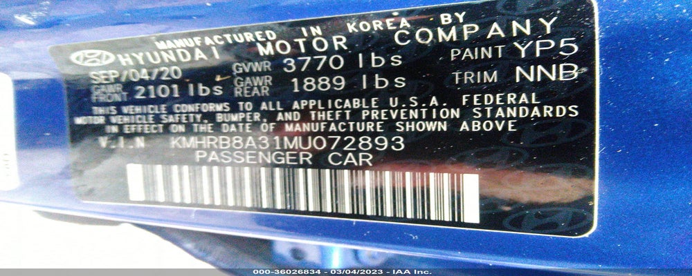 KMHRB8A31MU072893 2021 HYUNDAI VENUE photo no. 9