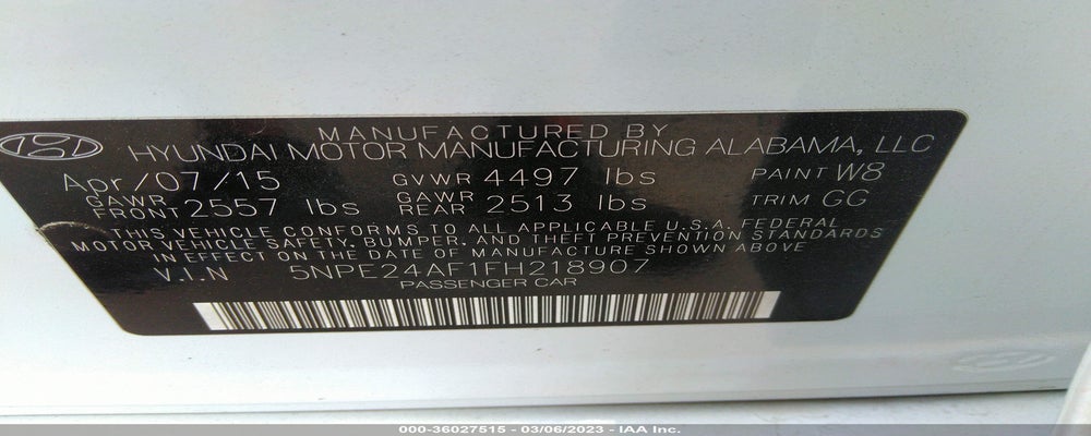 5NPE24AF1FH218907 2015 HYUNDAI SONATA photo no. 9