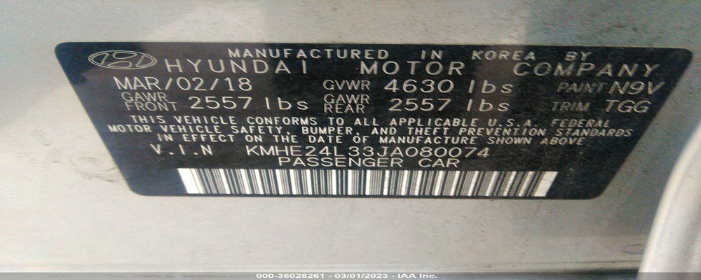 KMHE24L33JA080074 2018 HYUNDAI SONATA HYBRID photo no. 9