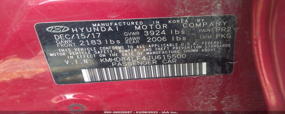 KMHD84LF4JU615500 2018 HYUNDAI ELANTRA photo no. 9