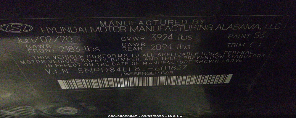 5NPD84LF8LH601827 2020 HYUNDAI ELANTRA photo no. 9