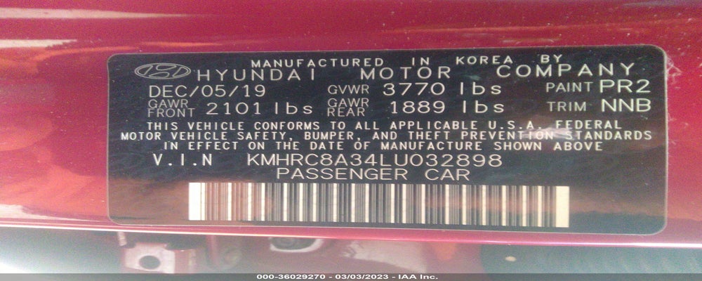 KMHRC8A34LU032898 2020 HYUNDAI VENUE photo no. 9