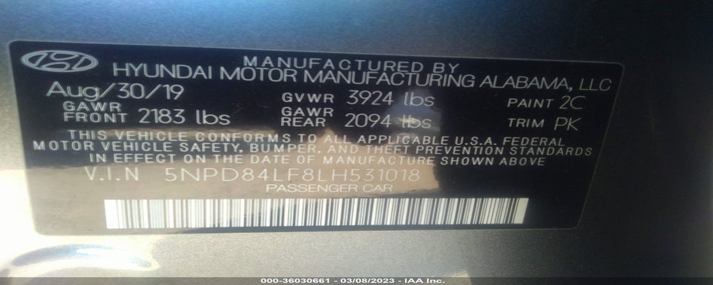 5NPD84LF8LH531018 2020 HYUNDAI ELANTRA photo no. 9