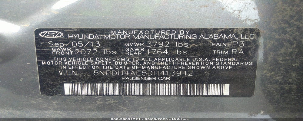 5NPDH4AE5DH413942 2013 HYUNDAI ELANTRA photo no. 9
