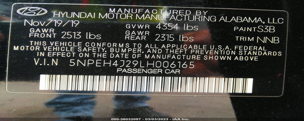 5NPEH4J29LH006165 2020 HYUNDAI SONATA photo no. 9