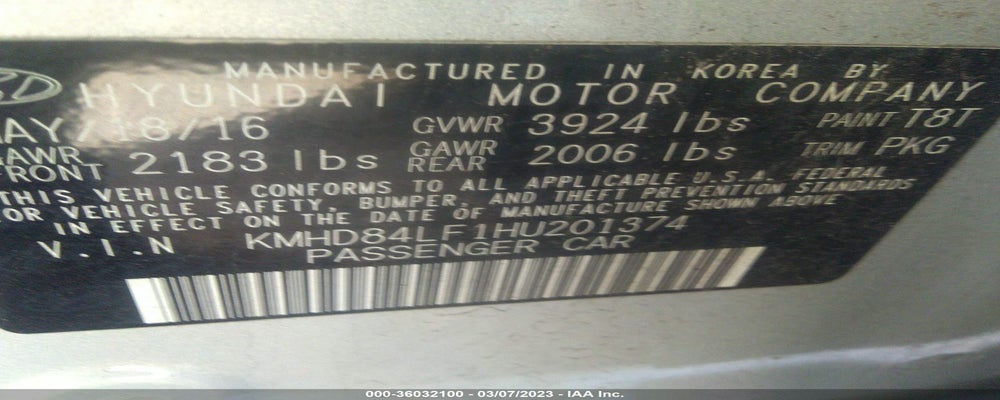KMHD84LF1HU201374 2017 HYUNDAI ELANTRA photo no. 9