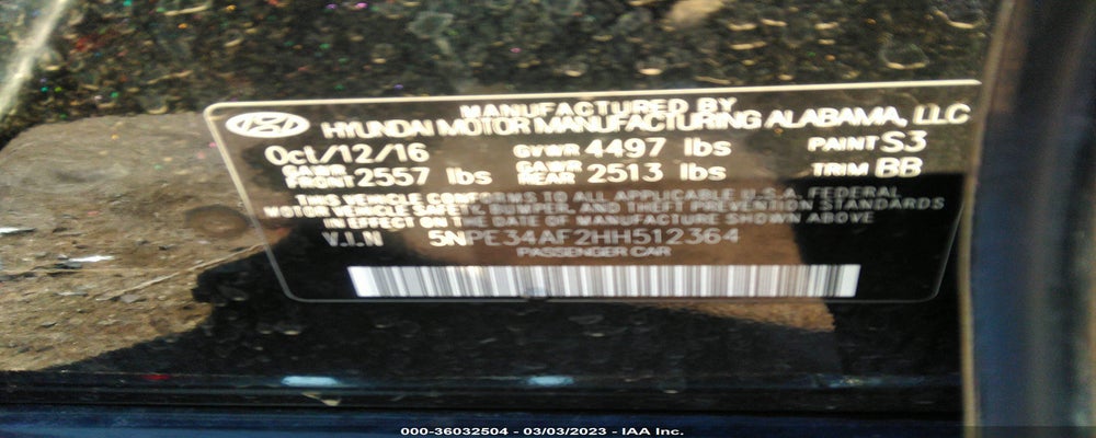 5NPE34AF2HH512364 2017 HYUNDAI SONATA photo no. 9