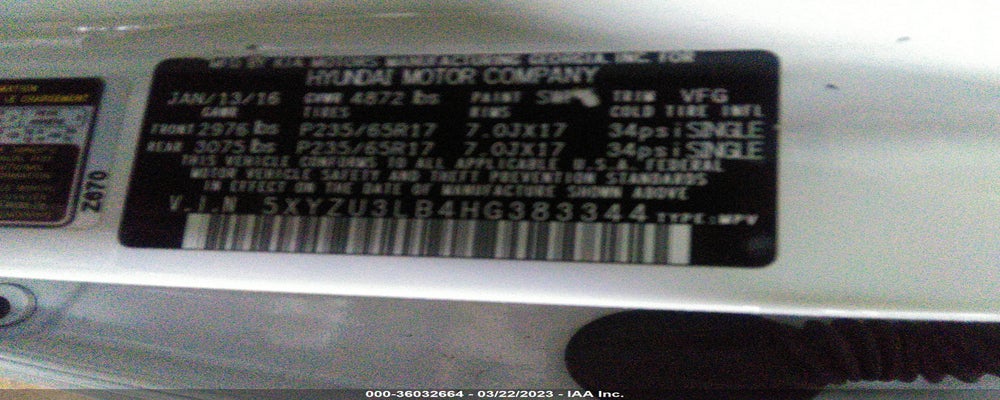 5XYZU3LB4HG383344 2017 HYUNDAI SANTA FE SPORT photo no. 9